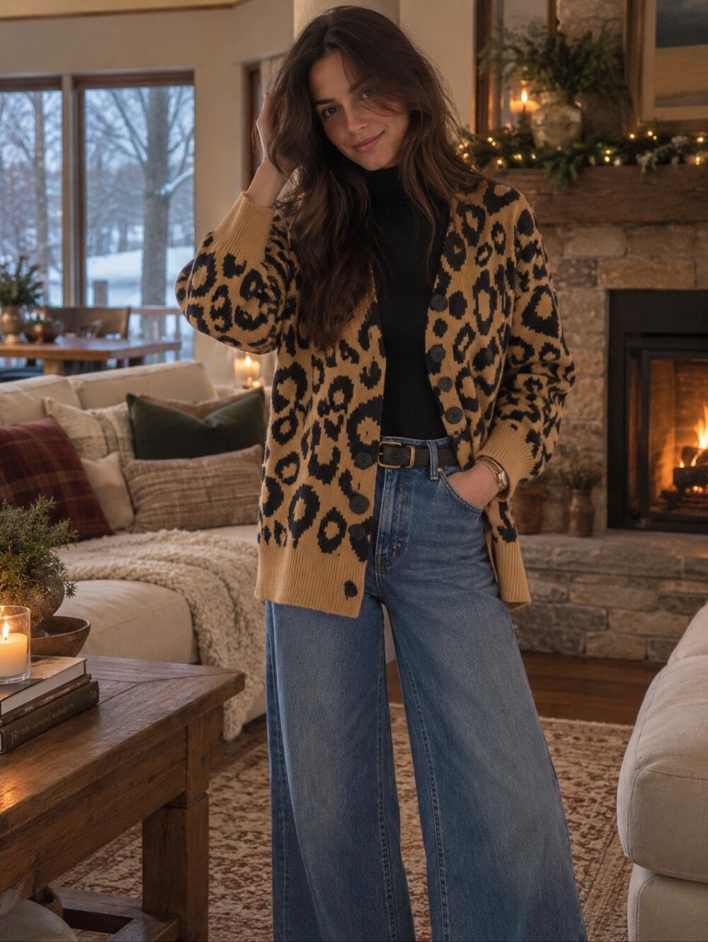 Sunday Best Leopard Print Cardigan Sweater